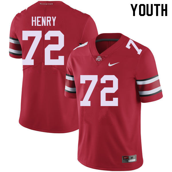 Youth #72 Avery Henry Ohio State Buckeyes College Football Jerseys Sale-Red